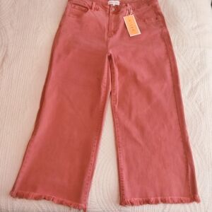 RISEN TUMMY CONTROL PEACH BLOSSOM CROPPED ANKLE JEANS